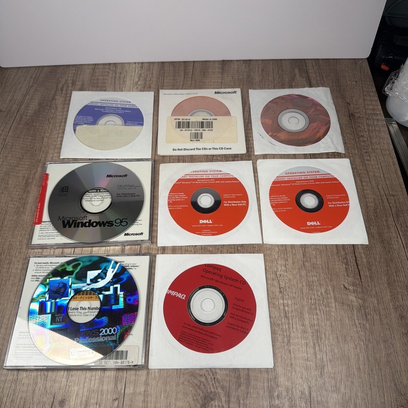 OS BUNDLE – Microsoft Windows 95, 2000 Professional, XP Home Restore Compaq Dell