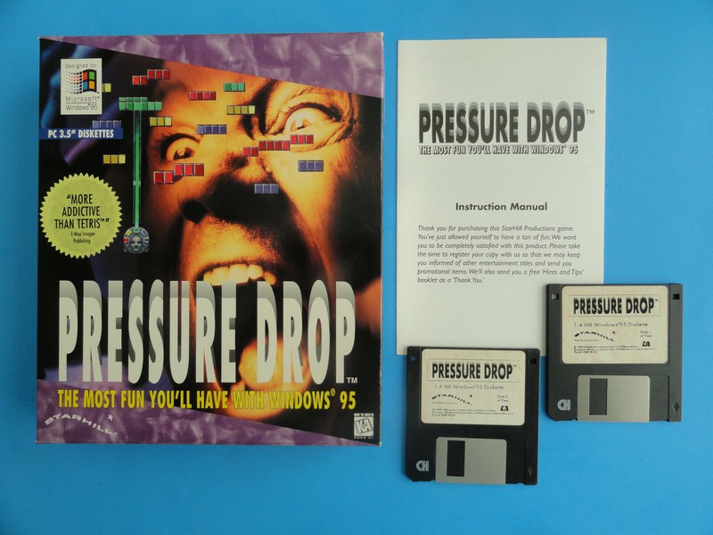 PRESSURE DROP – 1995 PC GAME 3.5″ DISKETTS WINDOWS – BIG BOX- COMPLETE – CLEAN