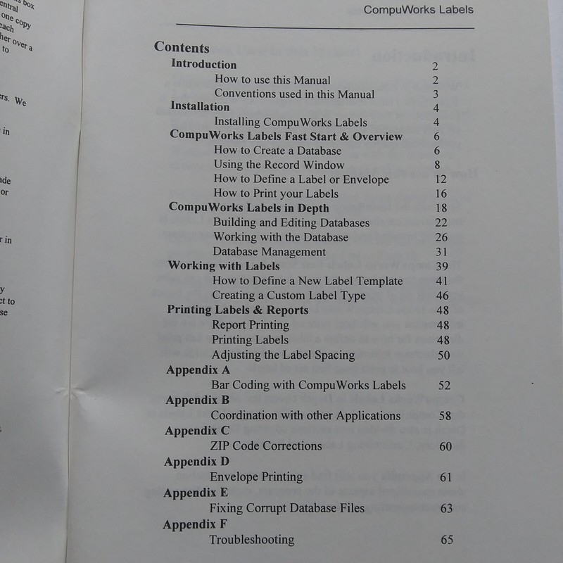 CompuWorks Create and Print Labels-Instruction Manual - used with Windows 3.1 gallery