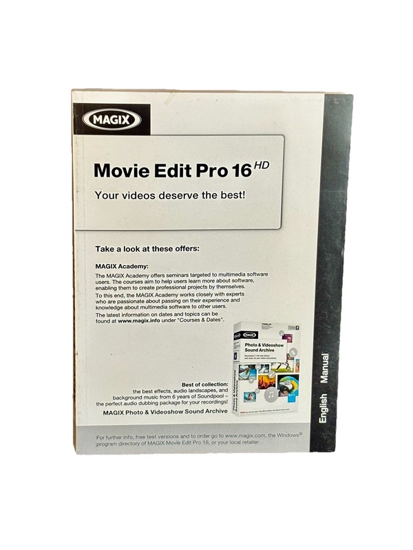 MAGIX Movie Edit Pro 16 Plus HD PC Software DVD CD Manual Windows Retro 2010 HTF gallery