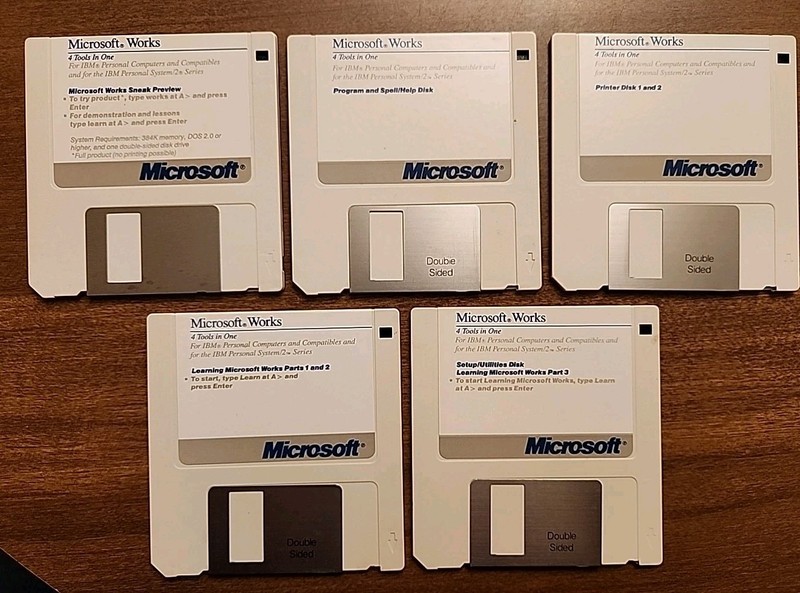 Microsoft Works 4 Tools In One Setup Utilities Help Printer 3.5" Disks IBM DOS gallery