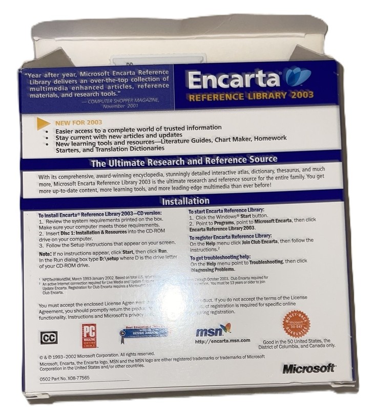 Microsoft Encarta Reference Library 2003 - CD-ROM For PC - Pre-Owned gallery