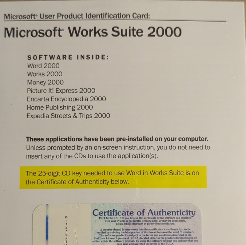 Microsoft Works Suite 2000 Office Software Suite for Windows CD Collectible gallery