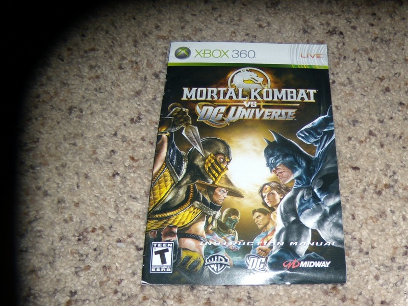 Xbox 360 Live Mortal Kombat vs DC Universe manual only
