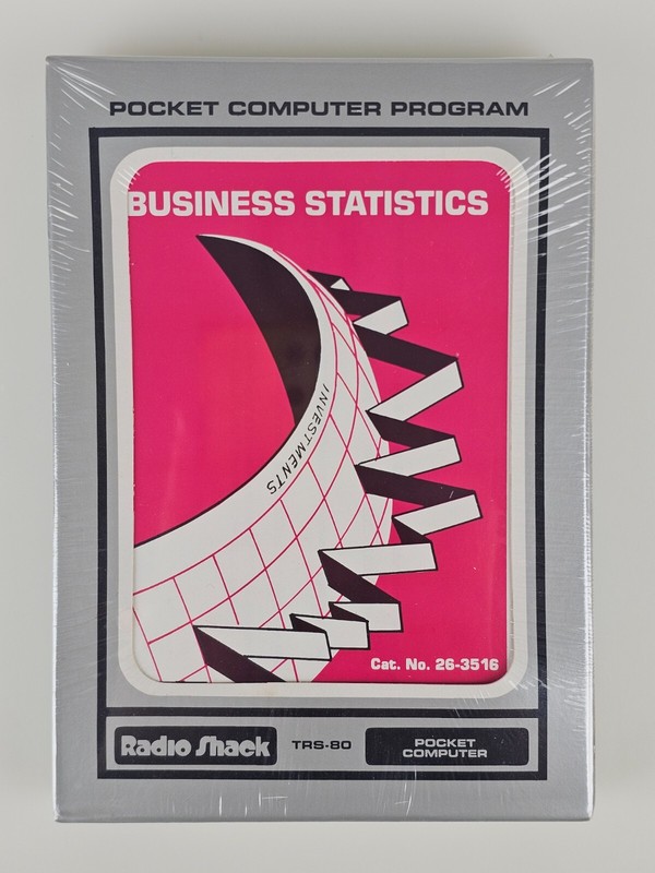 Business Statistics Pocket Computer Program Cassette 26-3516 Radio Shack TRS-80