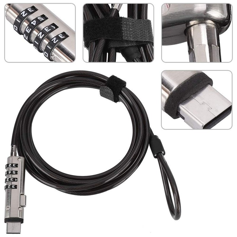 Laptop Cable Locks Combination Lock 4 Digital Password Security Anti... gallery