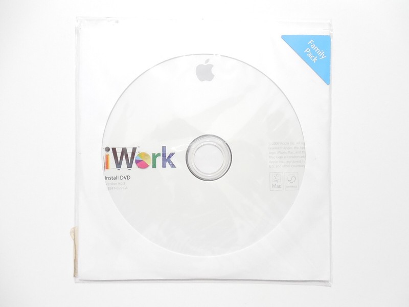 Apple iWork ’09 Install DVD Family Pack for Mac Computers OS X MB942Z/A