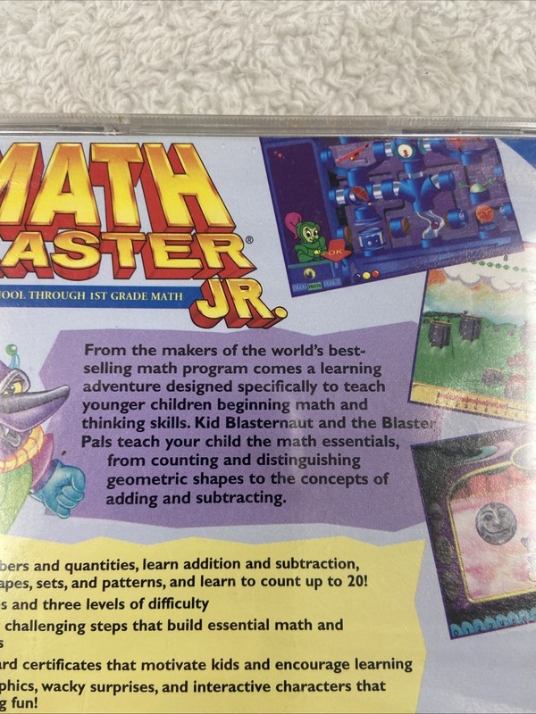 Davidson Math Blaster Jr. 4-7 Windows 95 3.1 Macintosh CD Rom Vintage Software gallery