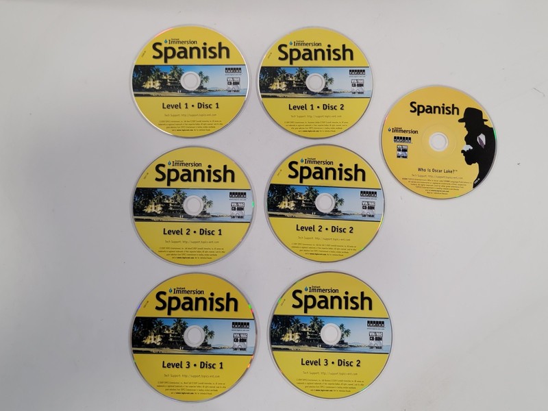 Instant Immersion Spanish Levels 1, 2, 3 (PC and MAC) PC CD-ROM – 7 Discs