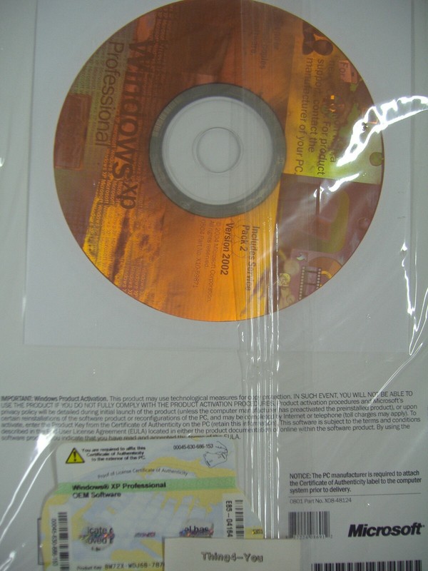 MICROSOFT WINDOWS XP PROFESSIONAL w/SP2 FULL OPERATING SYSTEM MS WIN PRO=SEALED= gallery