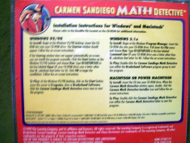 Broderbund Carmen Sandiego MATH DETECTIVE ACME Agent Handbook CD-ROM Ages 8-14 gallery