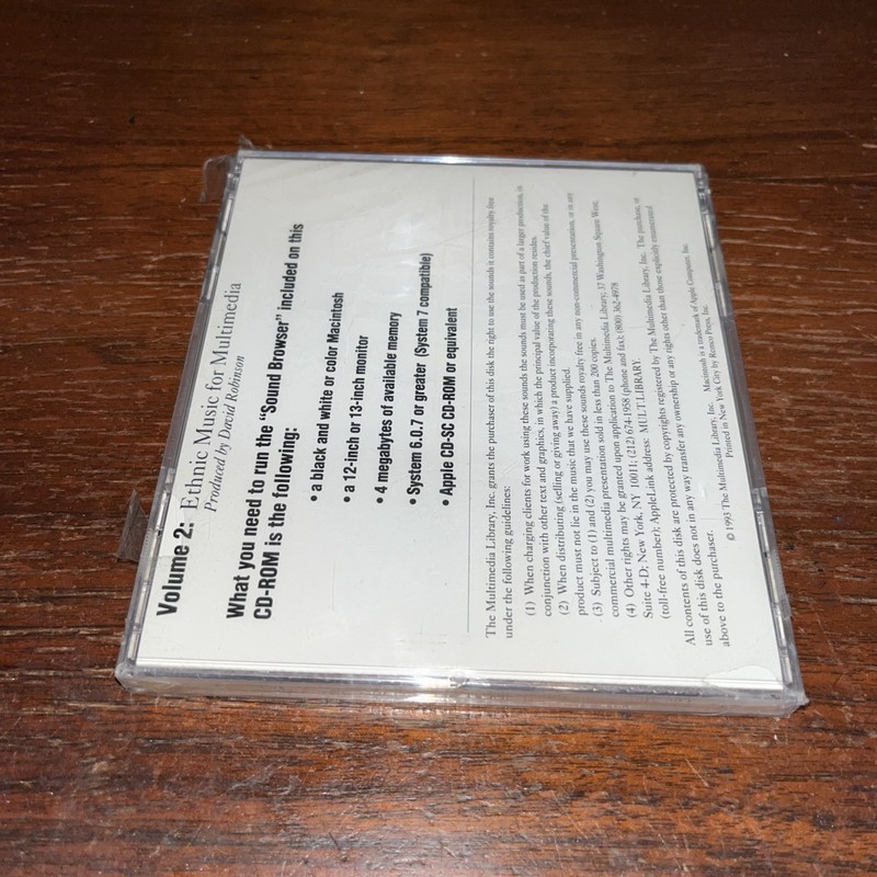 VTG Macintosh Multimedia Library Sound - Vol 2 Ethnic Acoustic New Pkg Wear 1993 gallery