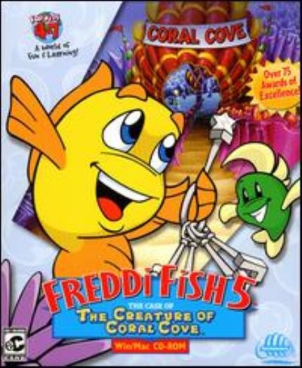 Freddi Fish 5: The Creature Of Coral Cove PC MAC CD kids solve puzzles sea game!