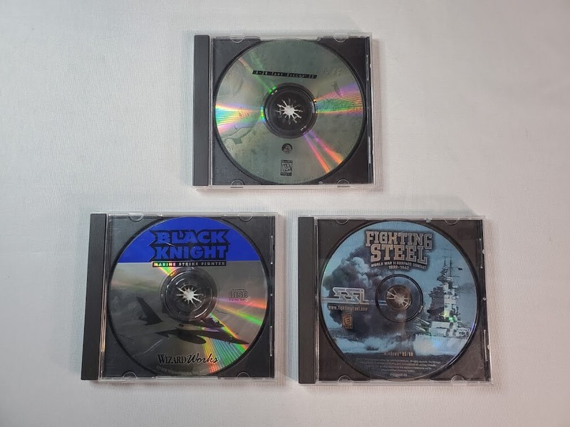 Lot of 3 War Simulation PC CD-ROM Computer Games Black Knight & Fighting Steel