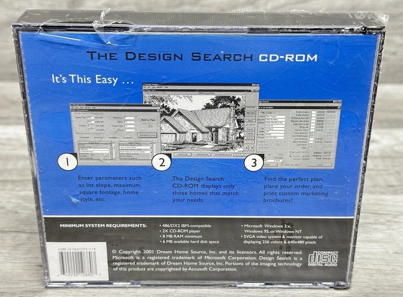 – DREAM HOME SOURCE THE DESIGN SEARCH 10,025 PLANS VINTAGE 2001 4 CD ROM