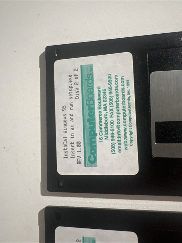 instacal windows 95 floppy computerboards 2-disc Rev 1.00 3.5” gallery