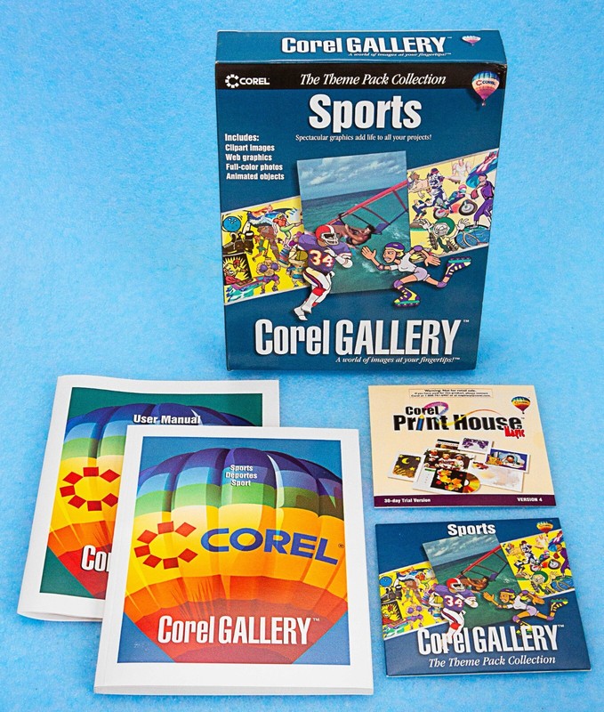 NEW Corel Gallery SPORTS – THEME PACK COLLECTION with Full color clip art Manual