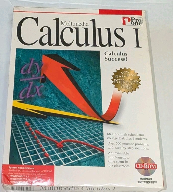 NEW MULTIMEDIA CALCULUS 1 PRO ONE CD ROM EDUCATION MATH MULTIMEDIA WINDOWS