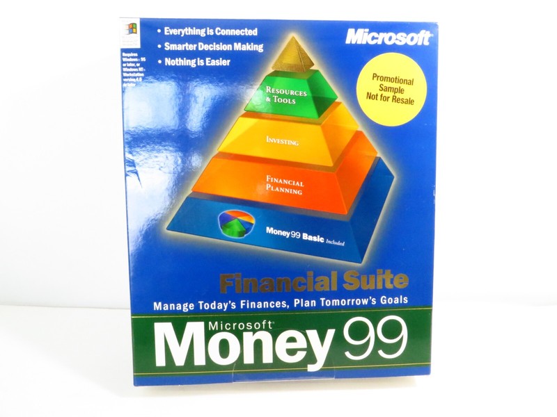 Microsoft Money 99 Financial Suite PC Big Box – Brand New, Sealed, RARE!!!