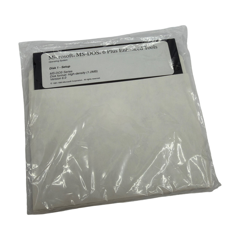 Microsoft MS-DOS 6 Plus Enhanced Tools Disk 1 Setup 5.25in 1.2MB Version 6.0