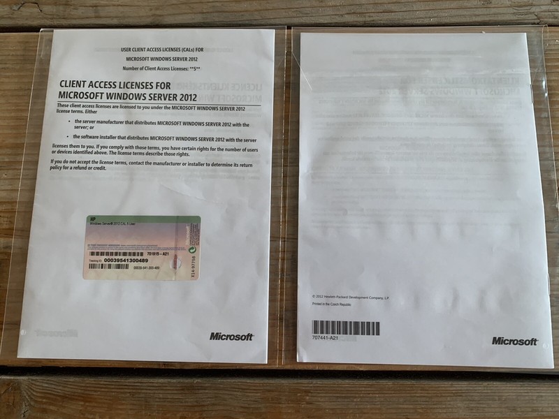 Windows Server 2012 / 2012R2 5 User Extension License / VAT Invoice.