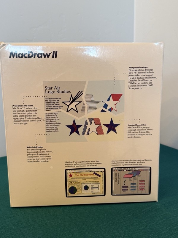 Vtg Claris MacDraw II Promotional Copy Macintosh Graphics Software 1989 Sealed gallery
