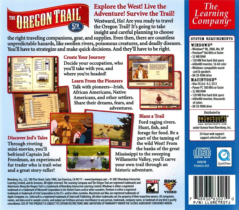 Oregon Trail 5th Edition + Cluefinders 5th Grade Adventure PC Software Age 9-11+ gallery