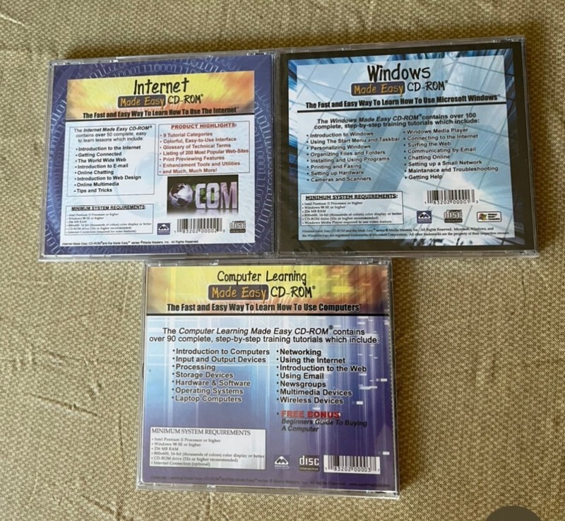 CD-ROM: COMPUTER LEARNING Made Easy, WINDOW Made Easy, INTERNET Made Easy  3 CD  gallery