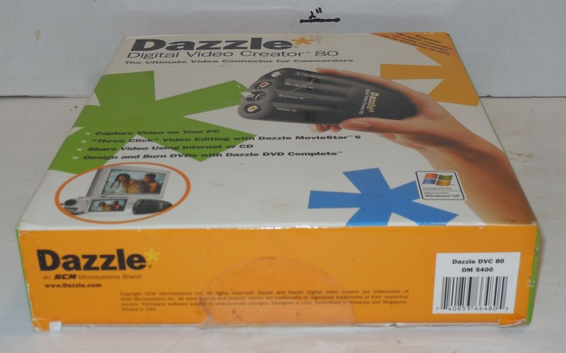 DAZZLE DVC-80 Digital Video Creator 80 Video Capture Device RCA USB Cable Disc gallery