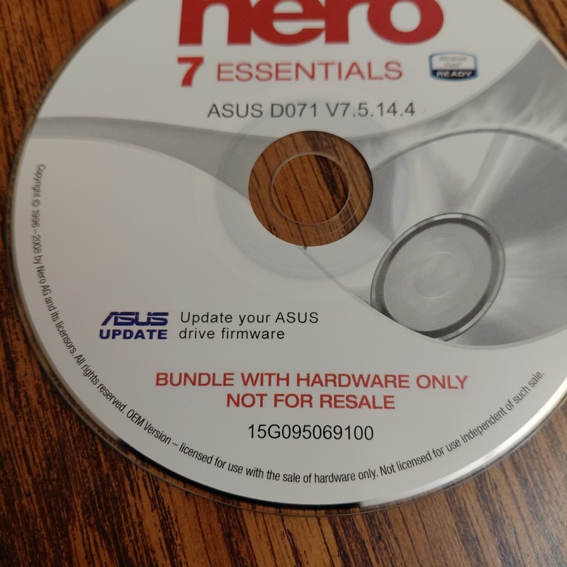 Nero 7 Essentials 2008 Asus D071 V7.5 14.4 Software Disc gallery