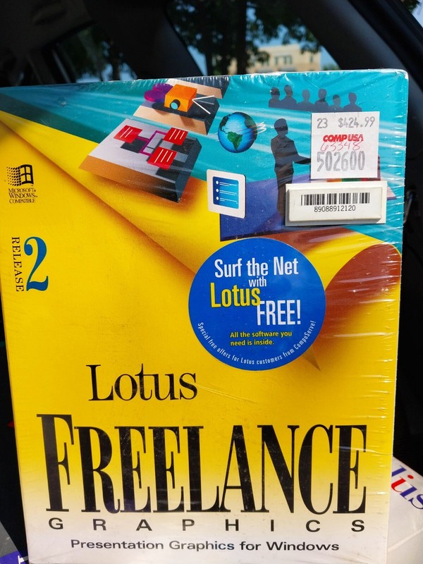New LOTUS FREELANCE Presentation Graphics RELEASE 2 Retail Box Vintage 3.5″