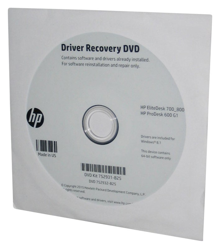 Driver Recovery HP EliteDesk700_800 Pro Desk 600 G1 CD DVD 752932-B25