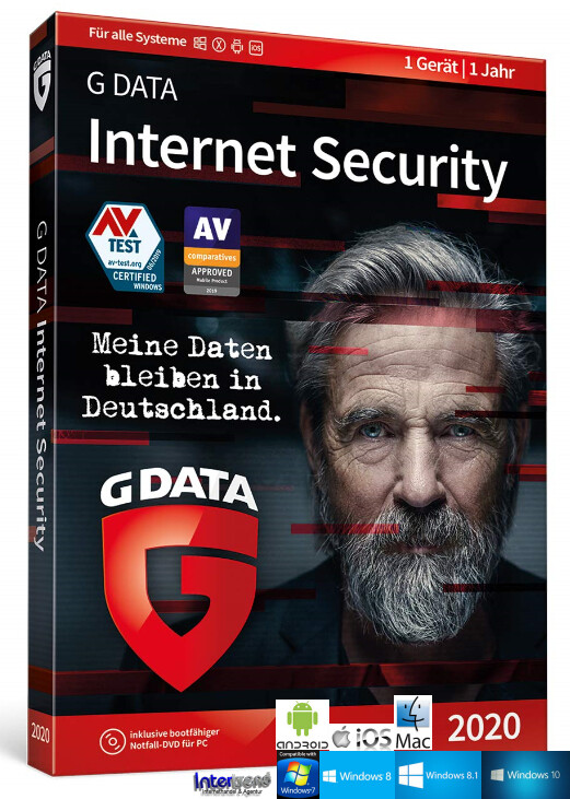 G Data Internet Security 2020 Vollversion 1 PC – 1 Jahr + Handbuch Download NEU