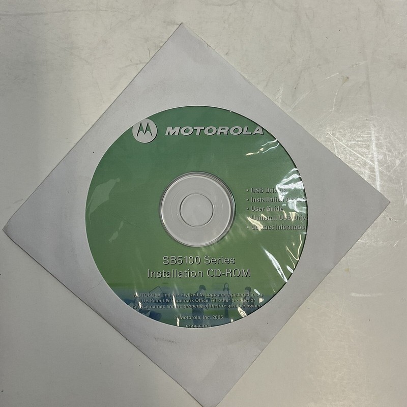Motorola SB5100 Instalation CD Rom Disk Modem Surfboard ElectronicsRecycledCom