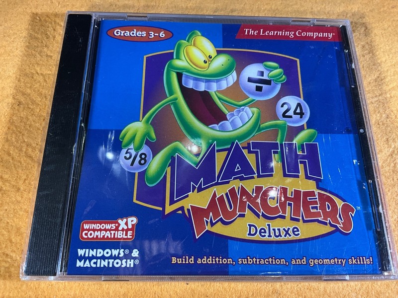 W13-97 MATH MUNCHERS DELUXE – GRADES 3-6 – SEALED – CD – THE LEARNING COMPANY