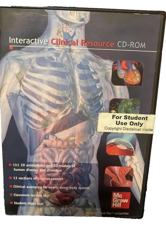 McGraw Hill Interactive Clinical Resource CD 3d Human Body Anatomy animations