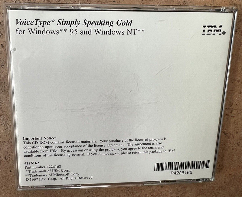 IBM Voice Type Simply Speaking GOLD Vintage Software For Windows 95 gallery