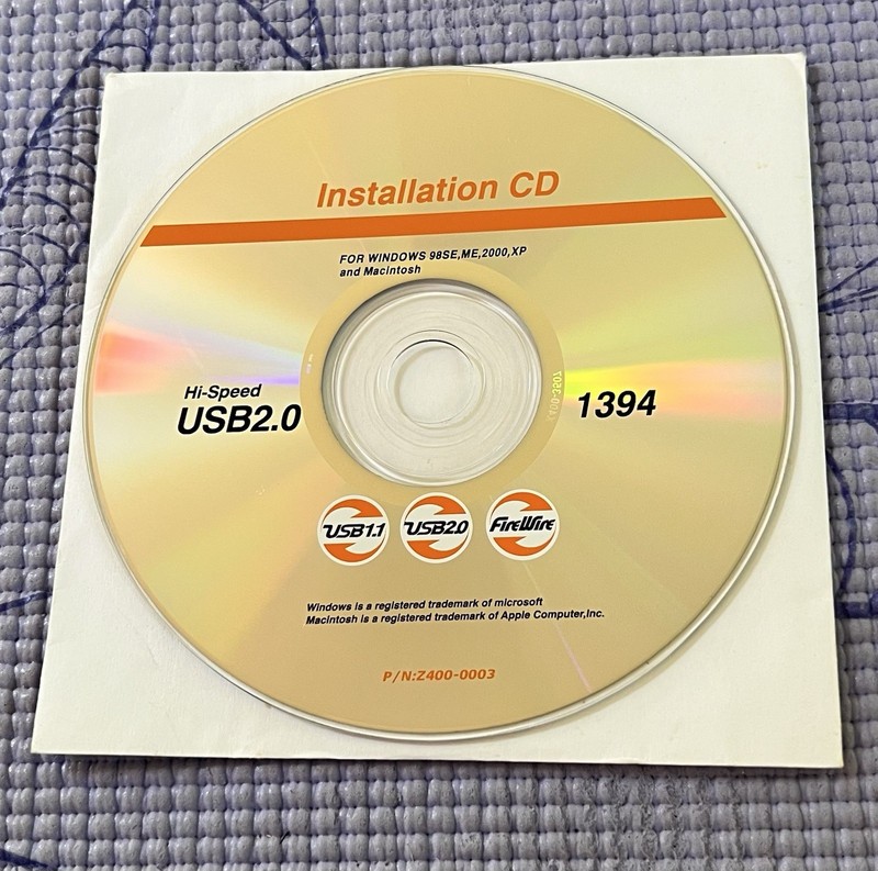 Hi-Speed USB-to-IDE and FireWire (IEEE-1394) , Installation CD
