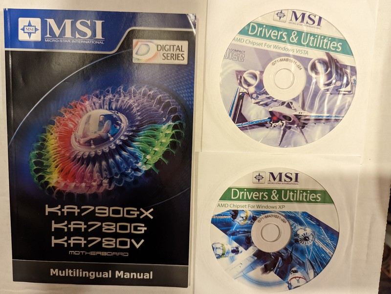 MSI KA790GX KA780G KA780V Manual Drivers and Utilities CD/DVD
