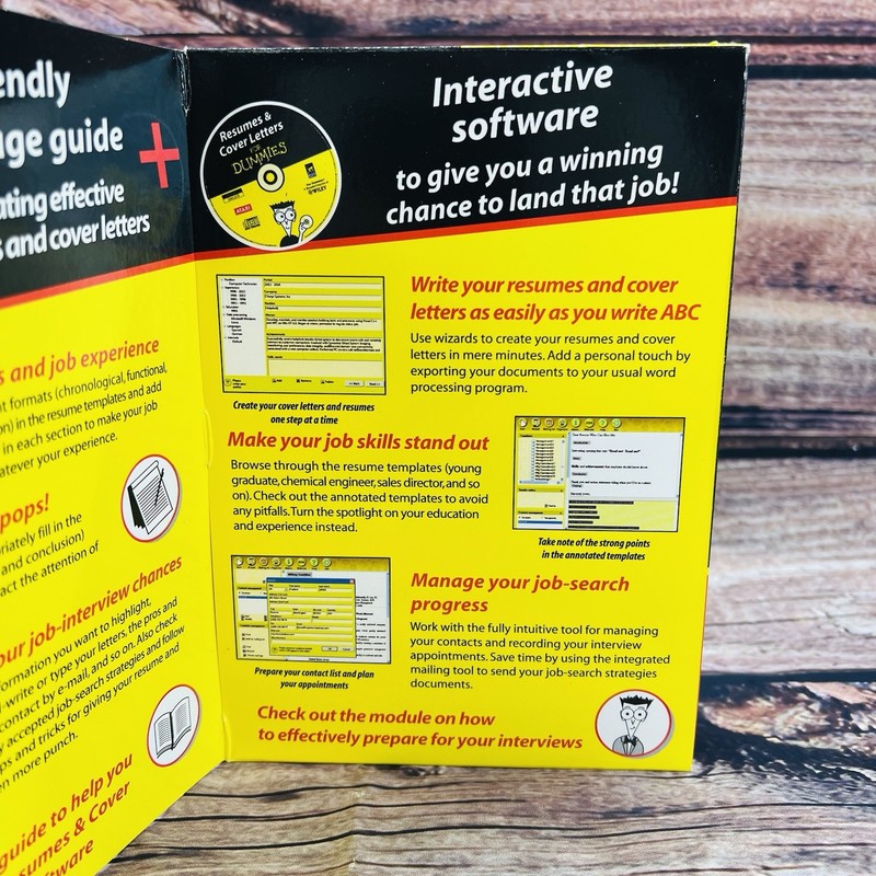Resumes & Cover Letters for Dummies CD ROM & 144 page reference guide new in box gallery