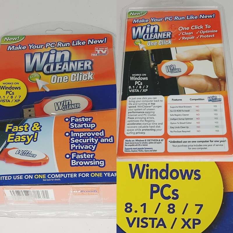 NEW! Win Cleaner USB TV One Click PC Computer Windows Clean Repair Protect