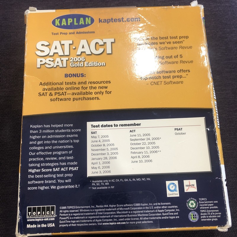 Kaplan Sat Act Psat 2006 Gold Edition 2 Cd Roms gallery