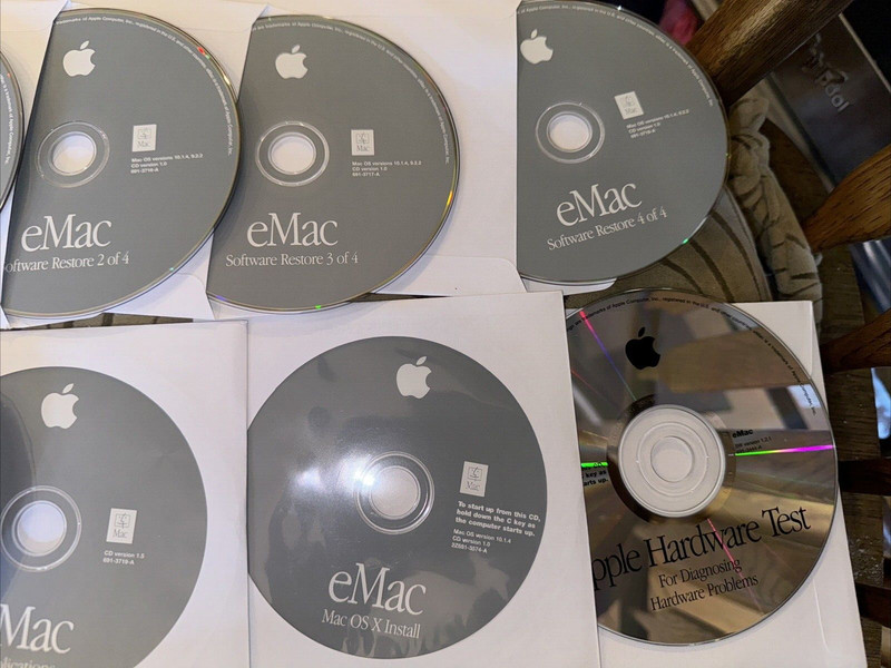 Apple Disc E Mac Software Restore 1-4 Discs OS 603-0849-A Media gallery