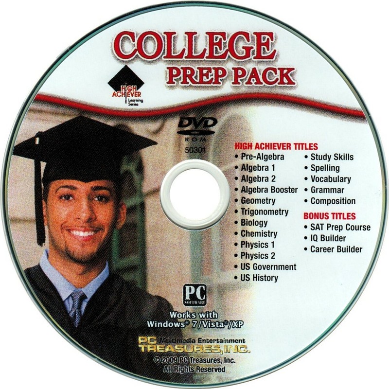 High Achiever College Prep Pack 16 Titles + Bonuses Windows XP Vista 7 8 10 Disc