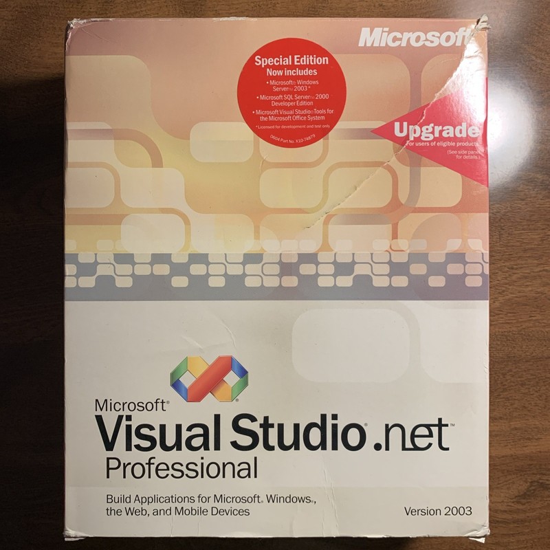 Microsoft Visual Studio .NET Professional 2003 (Retail) (1 User/s) – Full…