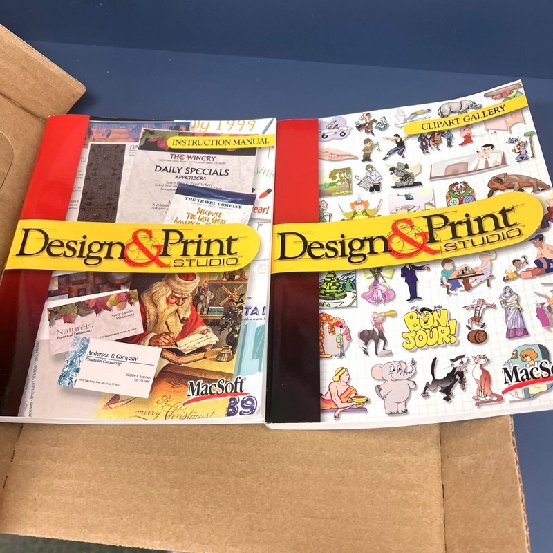 Design & Print Studio MacSoft Create Pro Graphics Business Cards & More Vtg New gallery