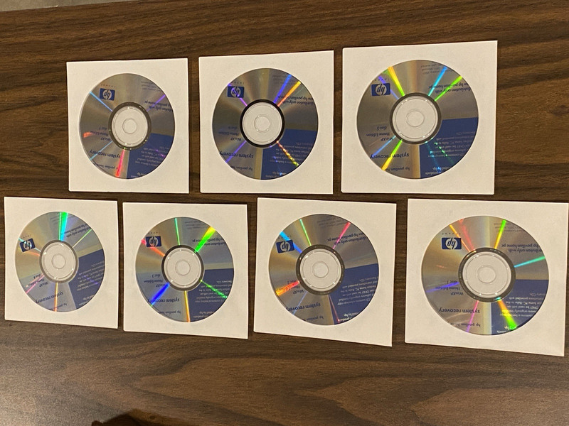 RARE HP Pavilion XP Home Recovery Disc Set (2001) – 7-Disc OEM HP5012-8031–8037