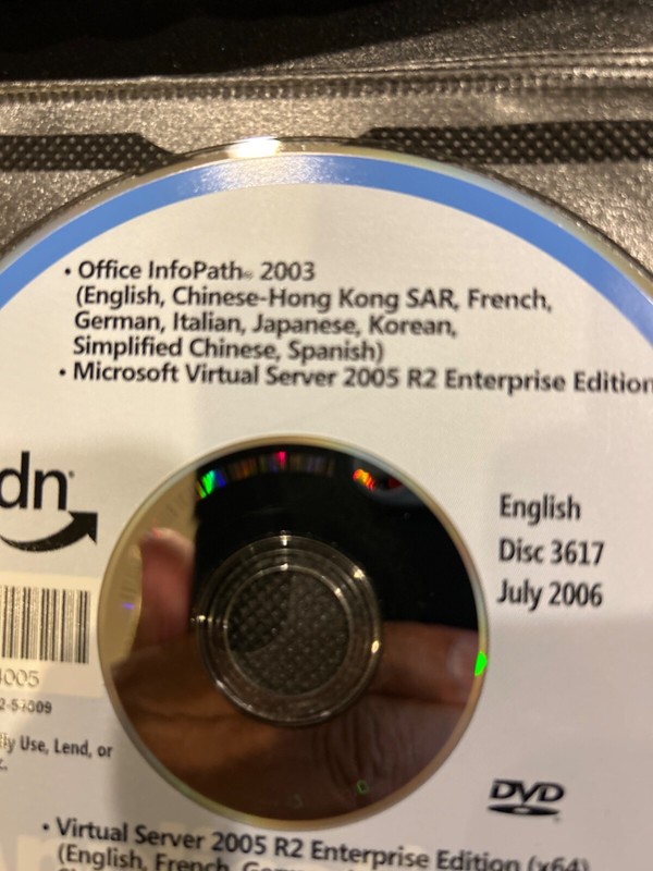 BRAND NEW Microsoft Virtual Server R2 Enterprise + InfoPath 2003. Languages. DVD gallery
