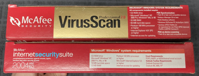 McAfee Internet Security Suite + McAfee VirusScan - Vintage Software Win 98/XP gallery