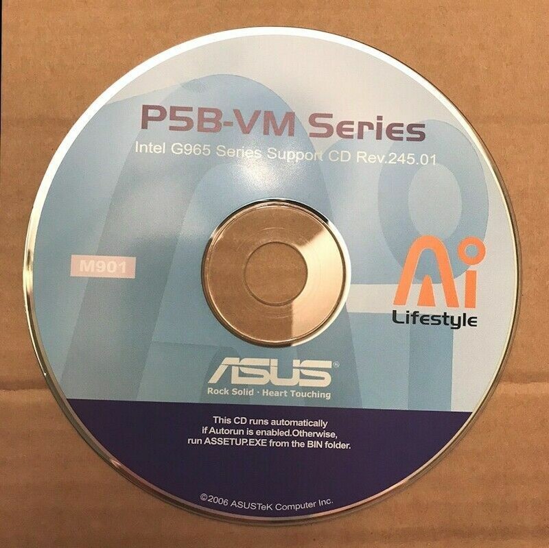 Asus P5B-VM Series Drivers Intel G965 Support CD Rev.245.01 Disc + User Manual
